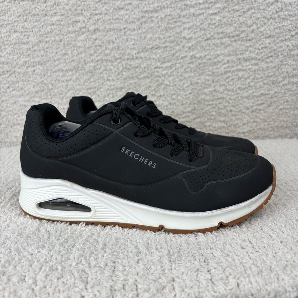 Skechers Shoes Womens 8.5 Black Uno Stand On Air 73690 Running Sneakers Comfort